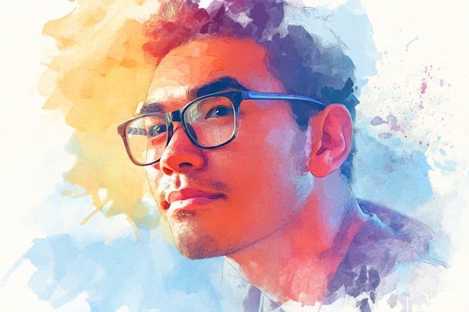 create unique watercolor character illustration