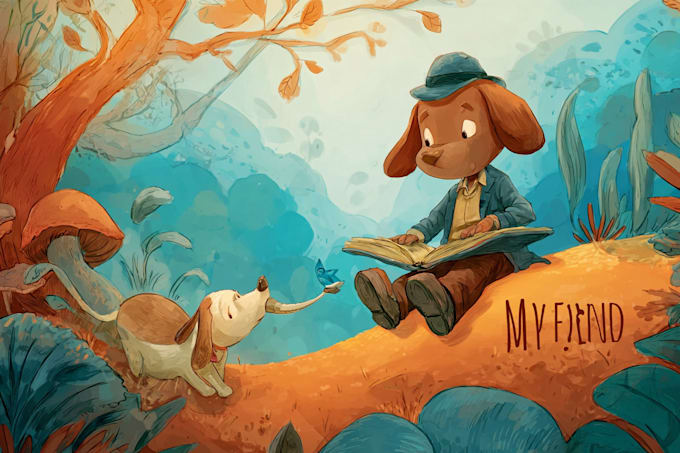 create custom book cover and children book illustrations