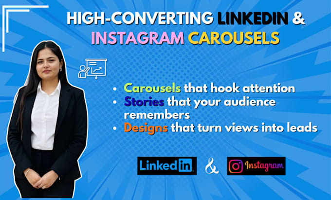 design linkedin and instagram carousel posts with captions