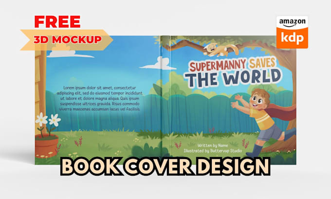design children book cover illustration for KDP amazon