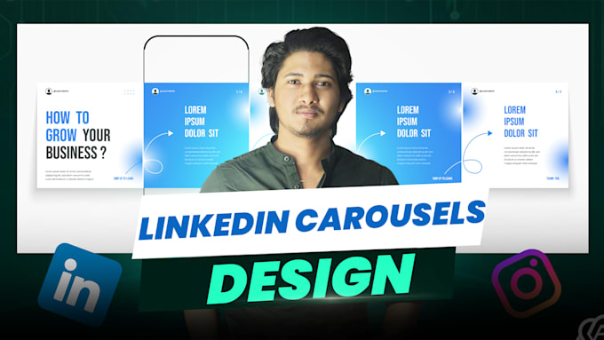 do professional linkedin carousels instagram carousel design