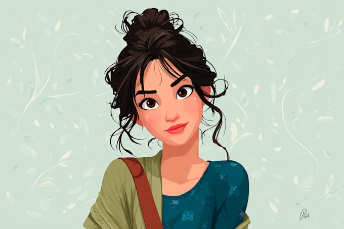 do cute disney cartoon portrait