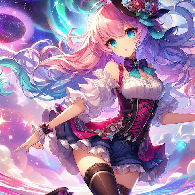 do an anime illustration with my anime art style