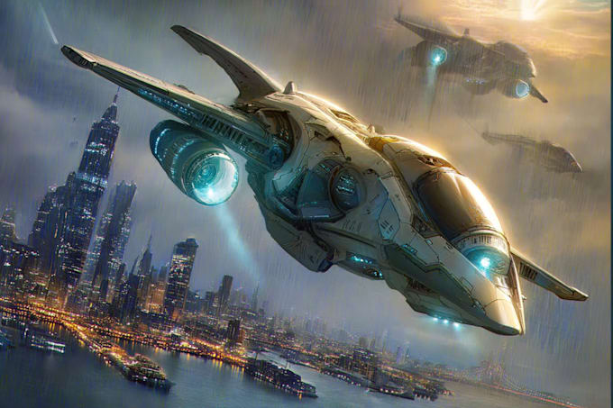 draw a sci fi and spaceship design