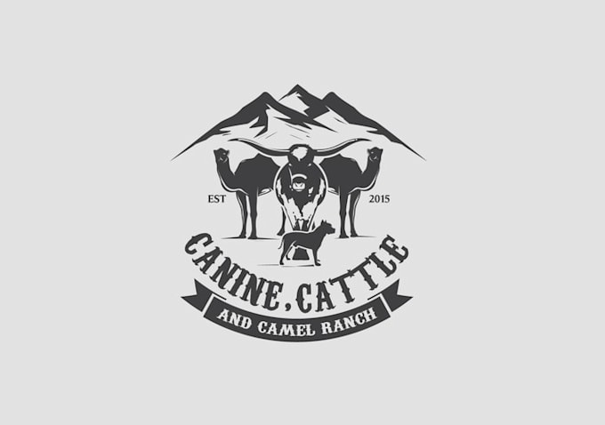 design unique canine cattle and camel ranch logo