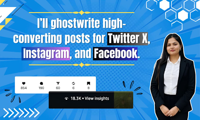 ghostwrite twitter x, instagram, facebook content