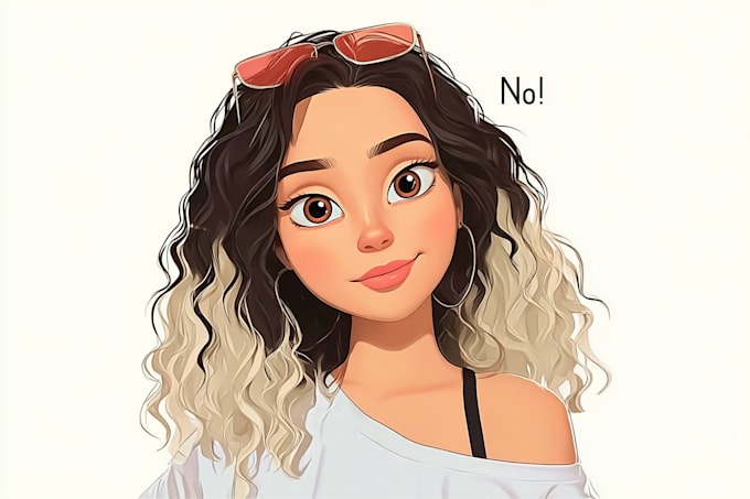 do cute disney cartoon portrait