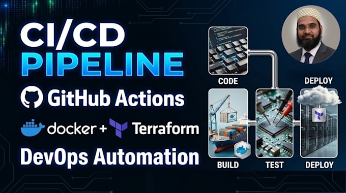 setup ci cd pipeline using github actions, docker and terraform