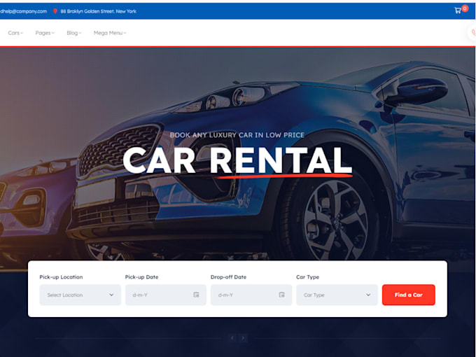 develop car rental website, car leasing website, vehicle rental website