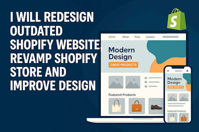 redesign outdated shopify website, revamp shopify store and improve design