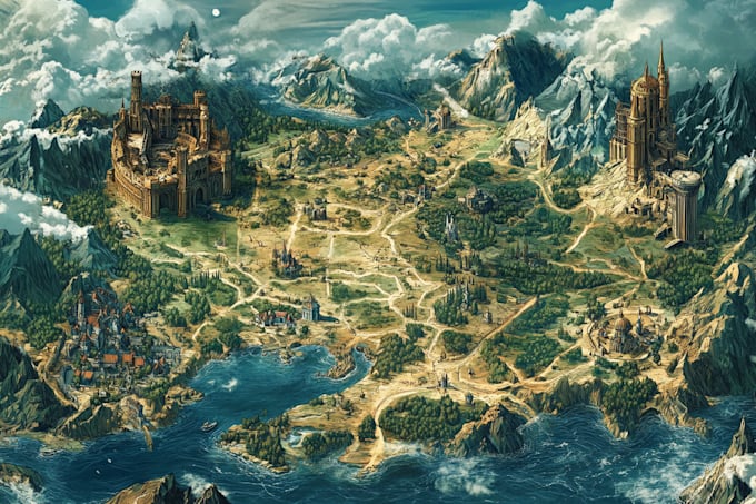 fantasy map design map illustration fantasy map