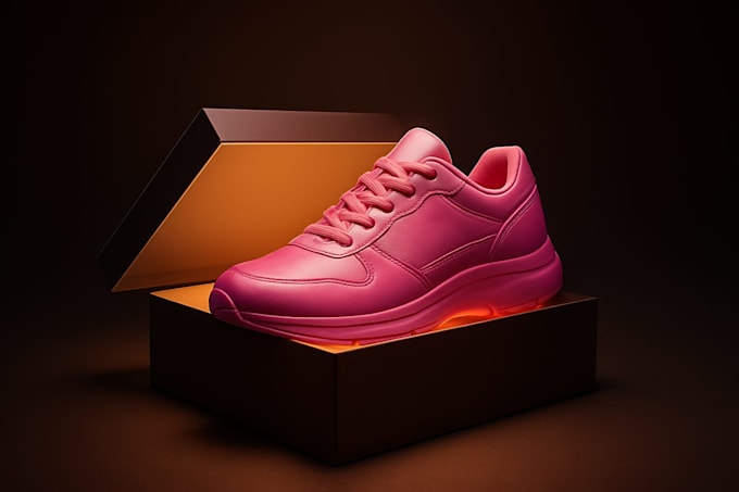 create realistic 3d shoe animation promo video  modeling cgi product animation