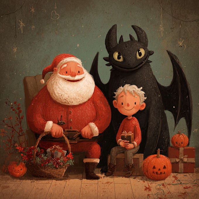draw christmas and halloween illustrations