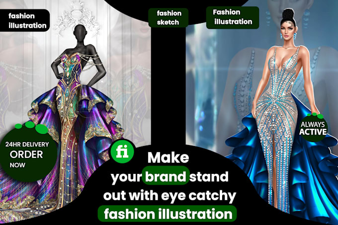 Do fashion sketch, illustrations and accessories for you by Ayox_art ...