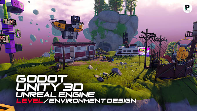 design lowpoly 3d game environment and level design