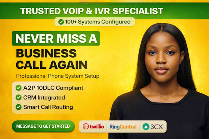 setup twilio aircall ringcentral quo 3cx IVR a2p phone system automation
