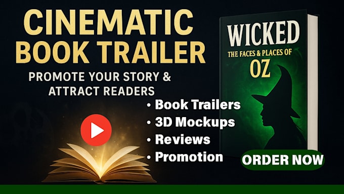 create a cinematic book trailer video to promote your story, ebook promotion