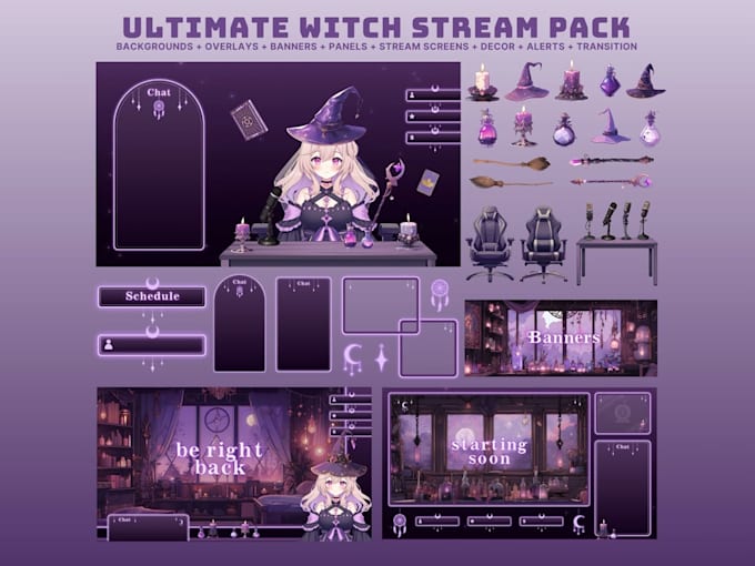 design custom stream logo, overlay, alerts, intro, panels, starting, kick, obs