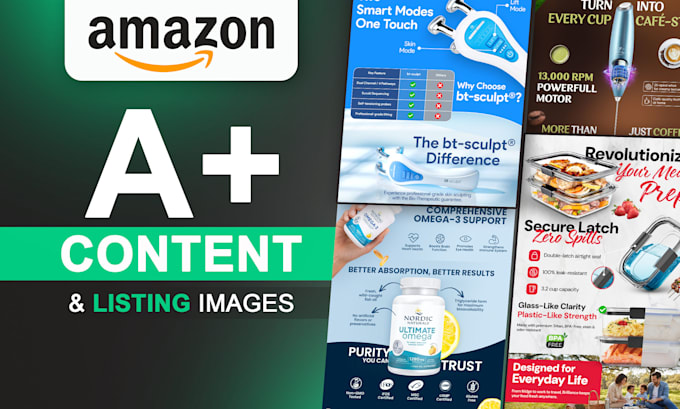 design amazon a plus content, ebc and high converting product listing images