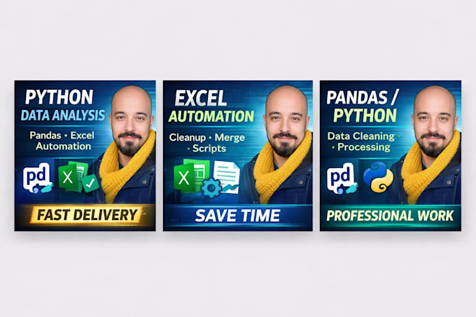 do python data analysis, excel automation and pandas scripts