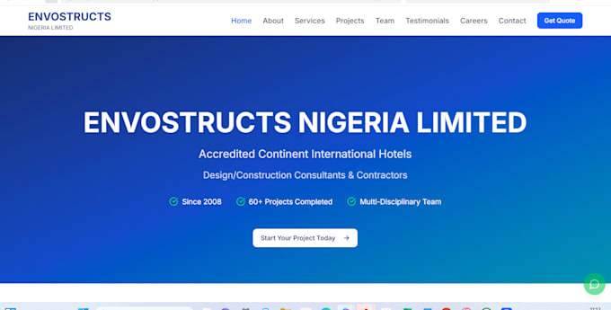 create a professional construction company website with whatsapp integration