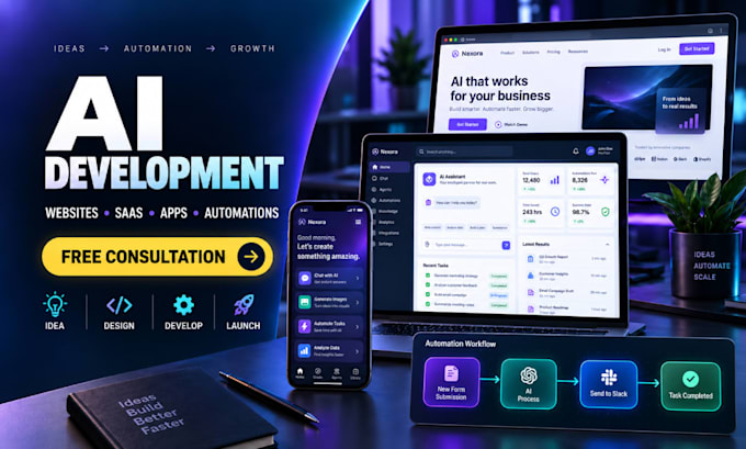 develop ai websites, ai saas, ai apps, ai automations