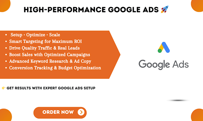 setup high performance google ads campaign for leads and sales