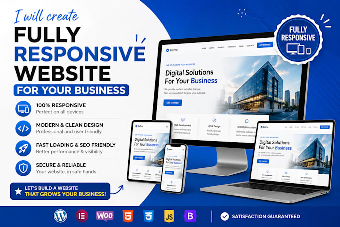 create fully responsive website for your business