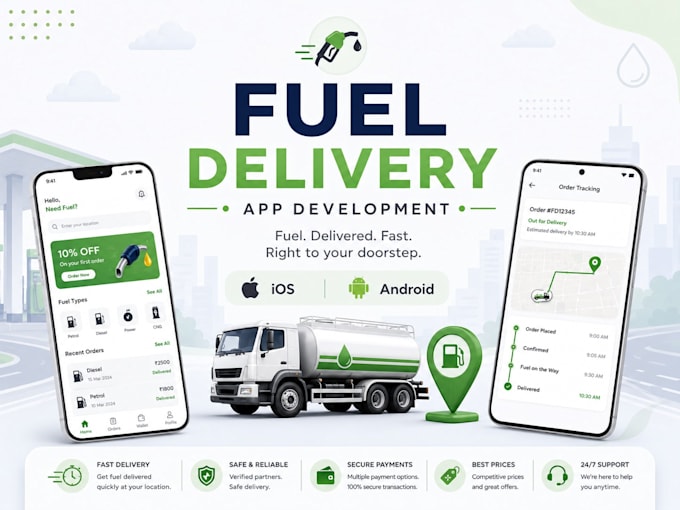 ready to launch logistics and fuel delivery app with real time tracking