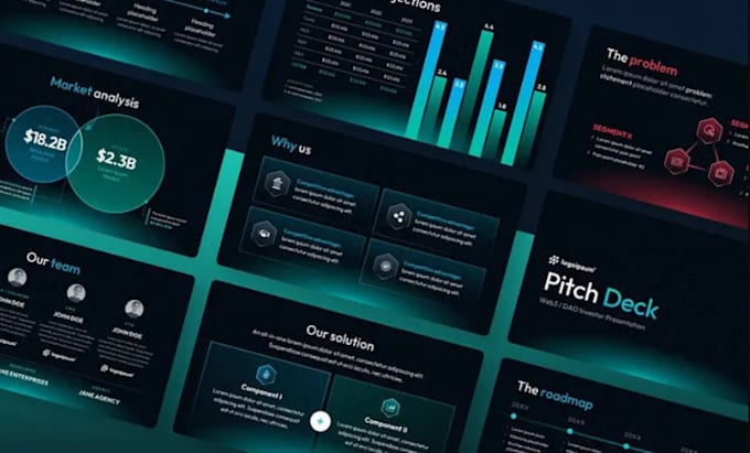 design redesign modern pitch deck presentation for crypto web3 nft blockchain ai