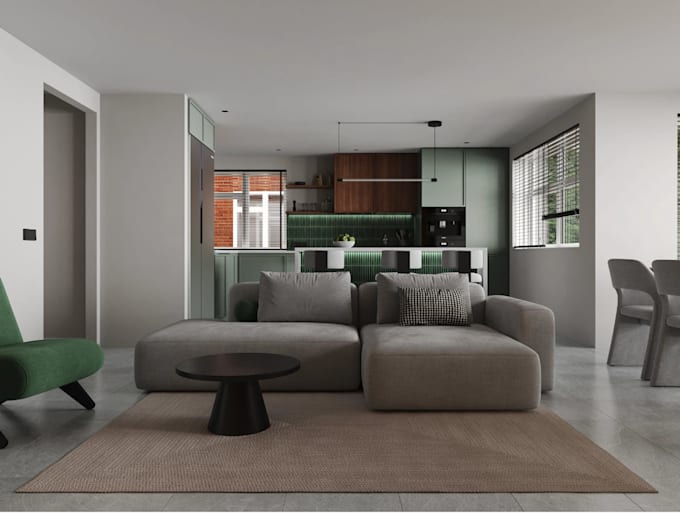 redesign house interior,kitchen model,dining countertop,3d tv wall space render