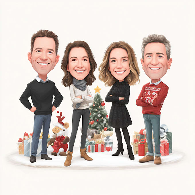 draw christmas cartoon caricature