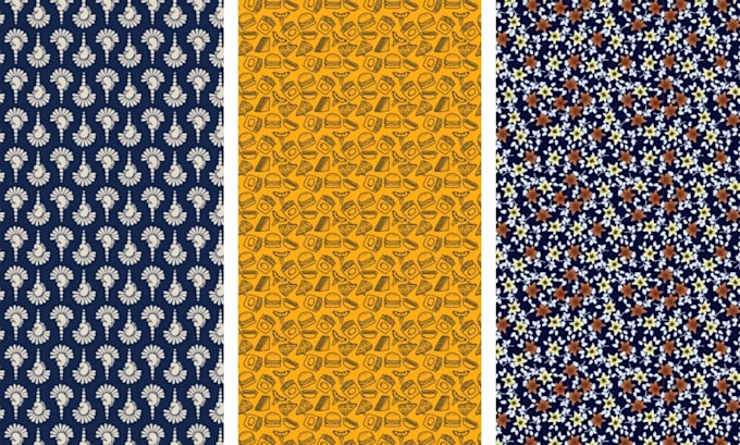 Design vector repeat patterns for textiles by Dinu_studios | Fiverr