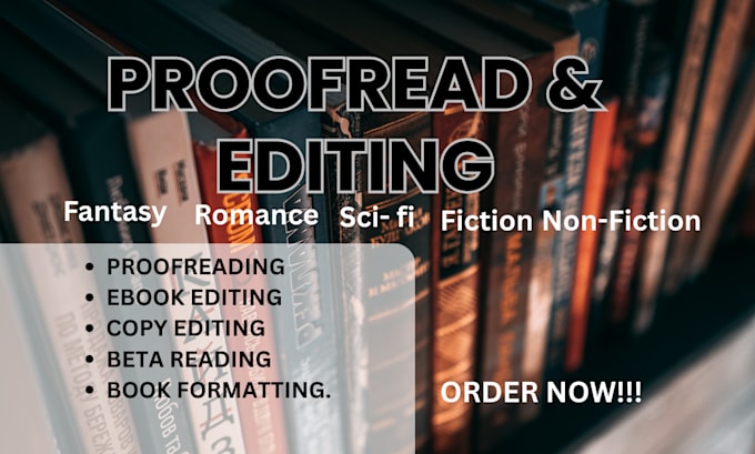 Proofread, and copy edit and format your romance, fiction and fantasy ...