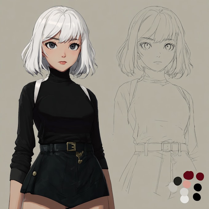 Make a character design and concept art in anime style by Pronochis ...