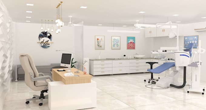 create 3d hospital interior, dental clinic, modern pharmacy, spa, 3d rendering