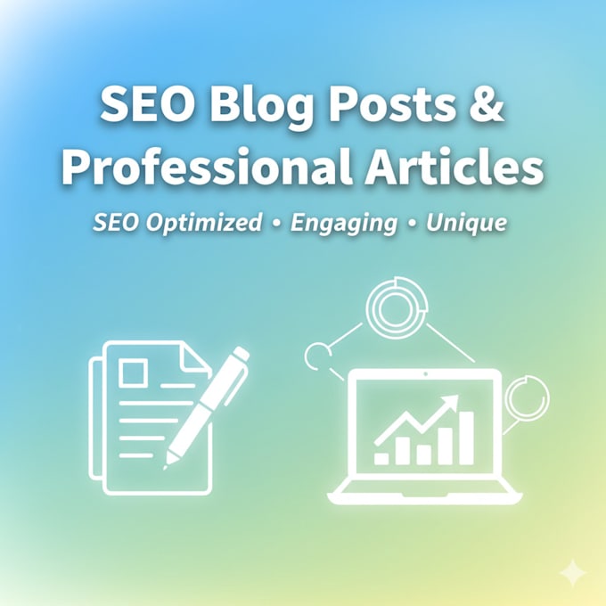 Write seo friendly blog posts, engaging articles, and website content ...