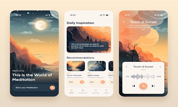 develop a custom meditation app, yoga app, and affirmation app