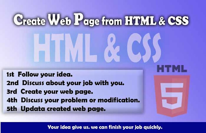 Create web page from html and css by Chanakar | Fiverr
