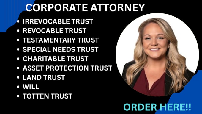 be your USA attorney for estate planning, irrevocable, revocable trust