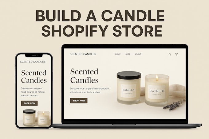 build a candle shopify store scented candle candle website