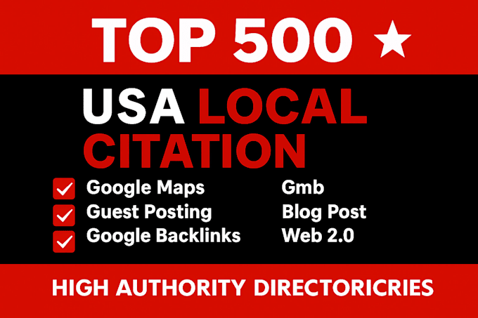500 manual USA local citations, local SEO, gmb optimization