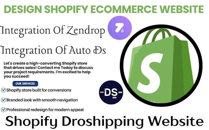 shopify ecommerce website dropshipping store shopify redesign zendrop auto ds