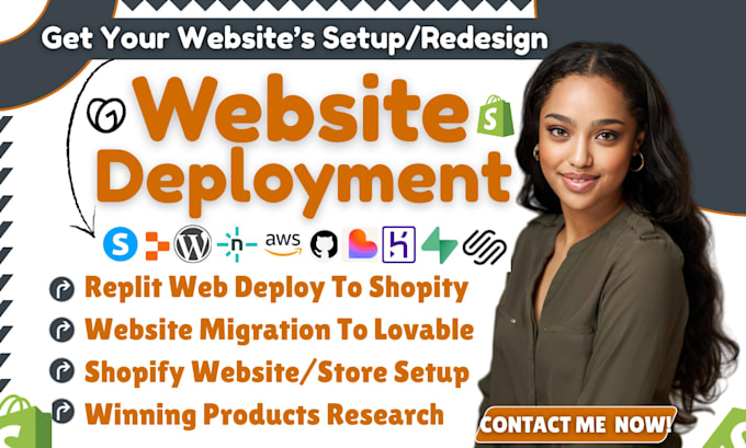 migrate vercel website to shopify, replit to netlify, design shopify store