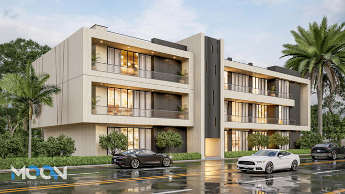 Design 3d rendering architectural exterior visualization of house and ...