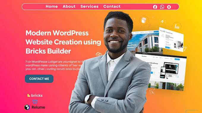 build wordpress website, wix website, relume website ai website landing page web