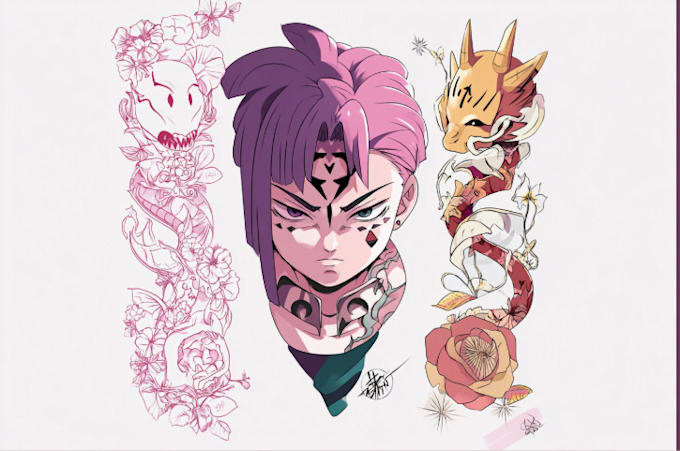 make a unique anime tattoo design for you