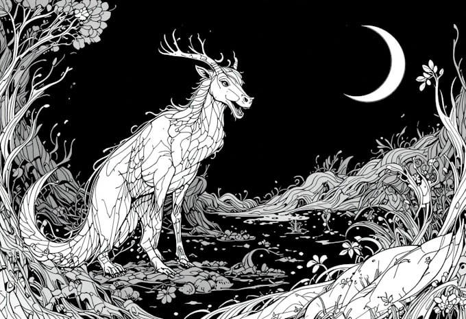 Create hand drawn black and white line art illustrations by Watsoart ...
