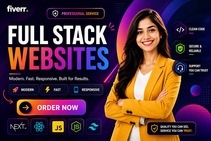 build websites, website development, full stack developer