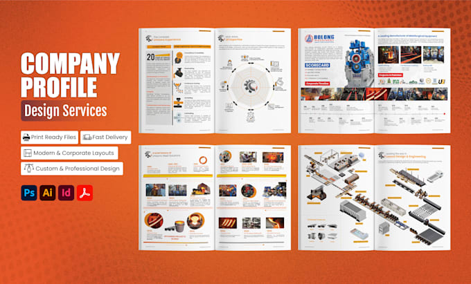 design professional company profile, brochures, catalogs